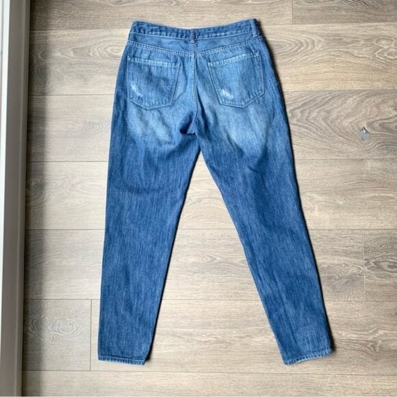 Forever21 Women's Straight Leg Jeans High Rise Waist Distressed Blue denim 27 - Picture 10 of 10